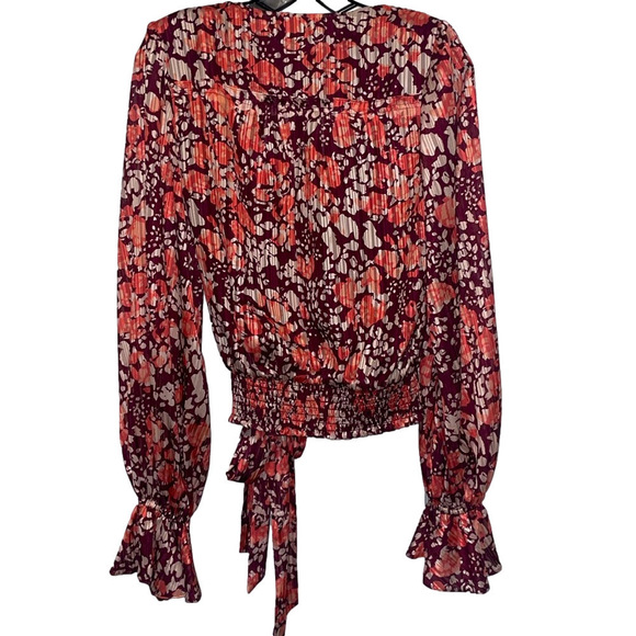 Ramy Brook Melody Floral Wrap Blouse Medium NWT Boho Chiffon - Picture 11 of 15